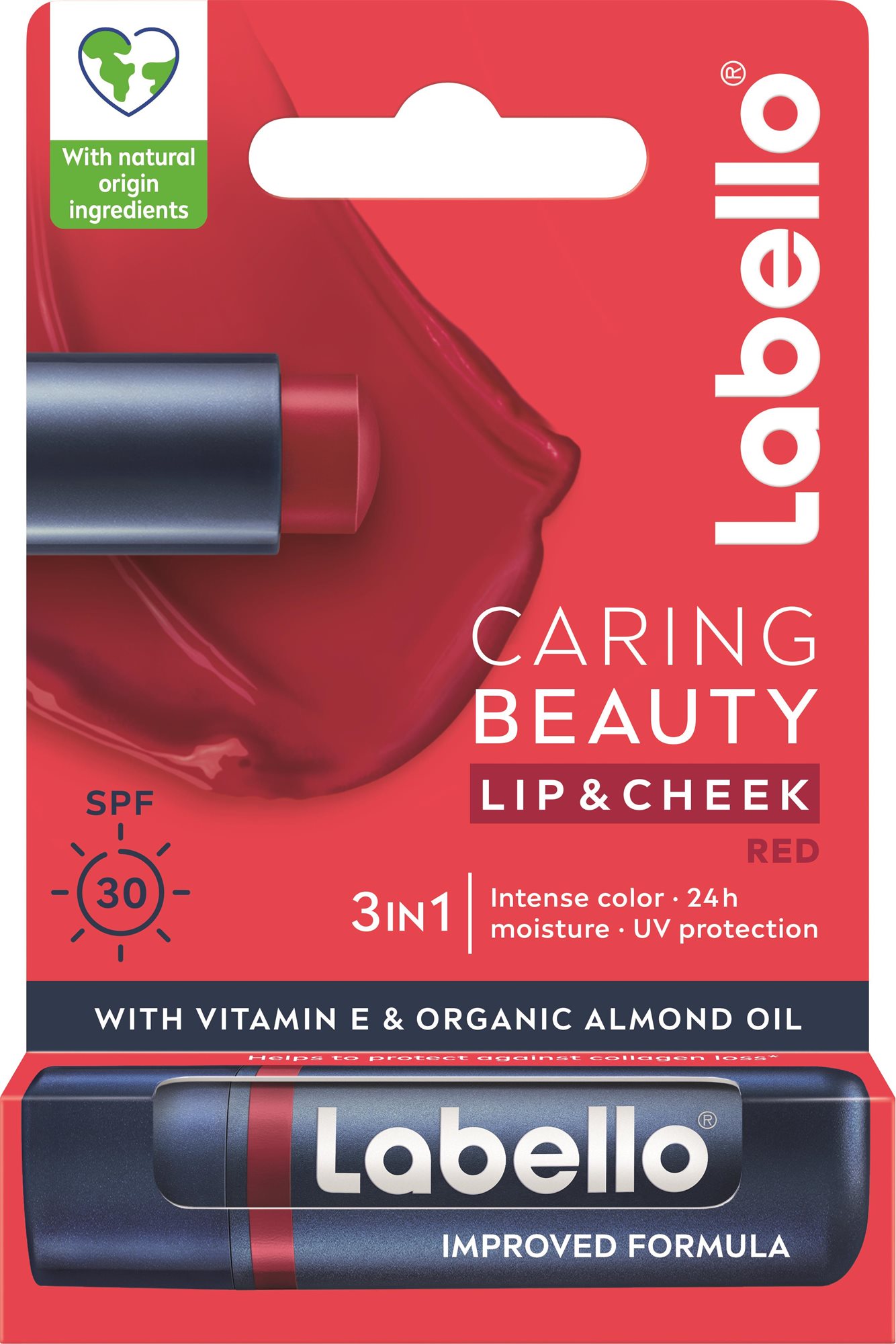 LABELLO Caring Beauty Red 4,8 g Ajakápoló