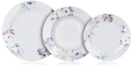 BANQUET Étkészlet 18db PINK FLOWERS Étkészlet
