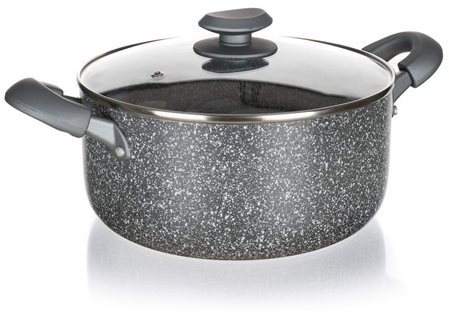 BANQUET GRANITE PR 18 x 8,5 cm, avec couvercle en verre Faitout