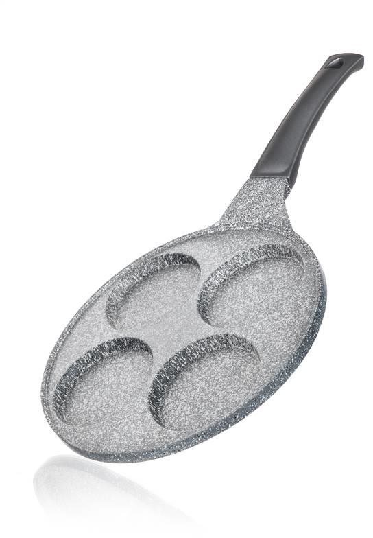 BANQUET Pfanne für 4 Pfannkuchen GRANITE Grau 26 cm Pfannkuchenpfanne