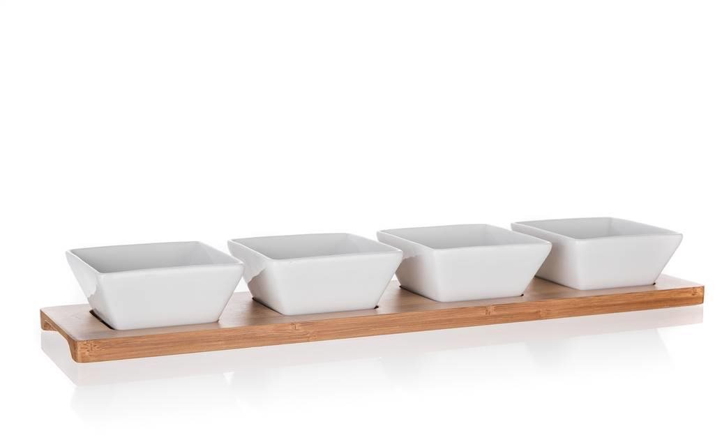 Banquet BRILLANTE Servierschalen Bamboo - 40 cm x 9,5 cm - 5 Stück...