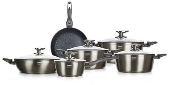 BANQUET Geschirrset METALLIC PLATINUM 11 Stk. Topfset
