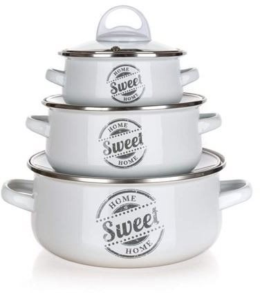 BANQUET Emailliertes Topf-Set SWEET HOME, 6-teilig Topfset