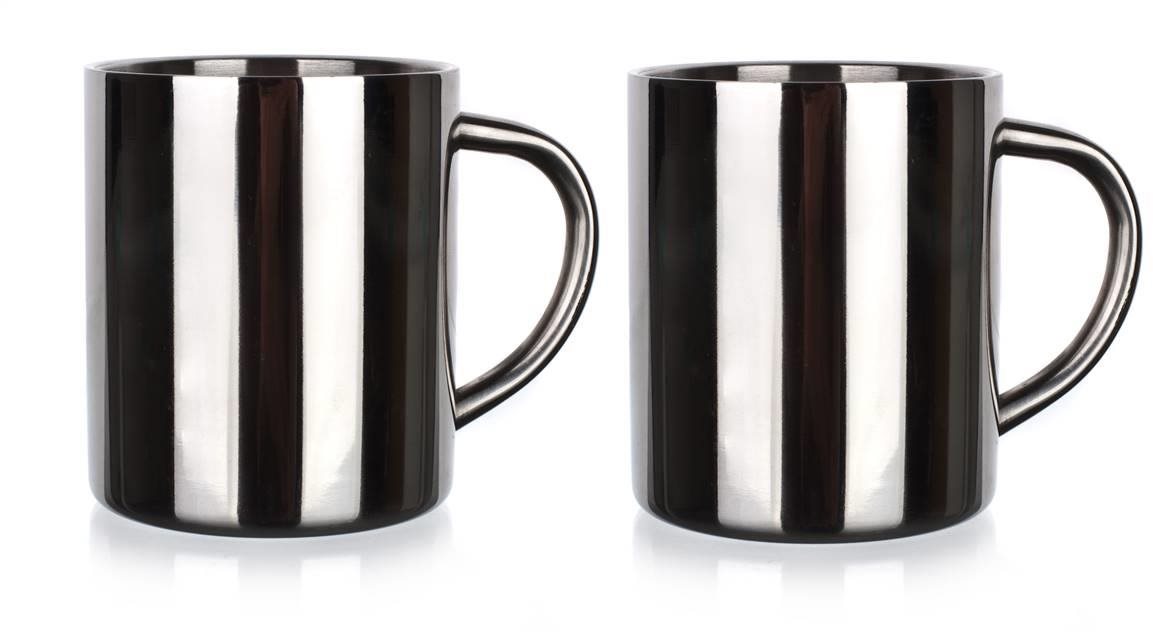 BANQUET Edelstahlbecher doppelwandig 300 ml, 2 Stück Tasse