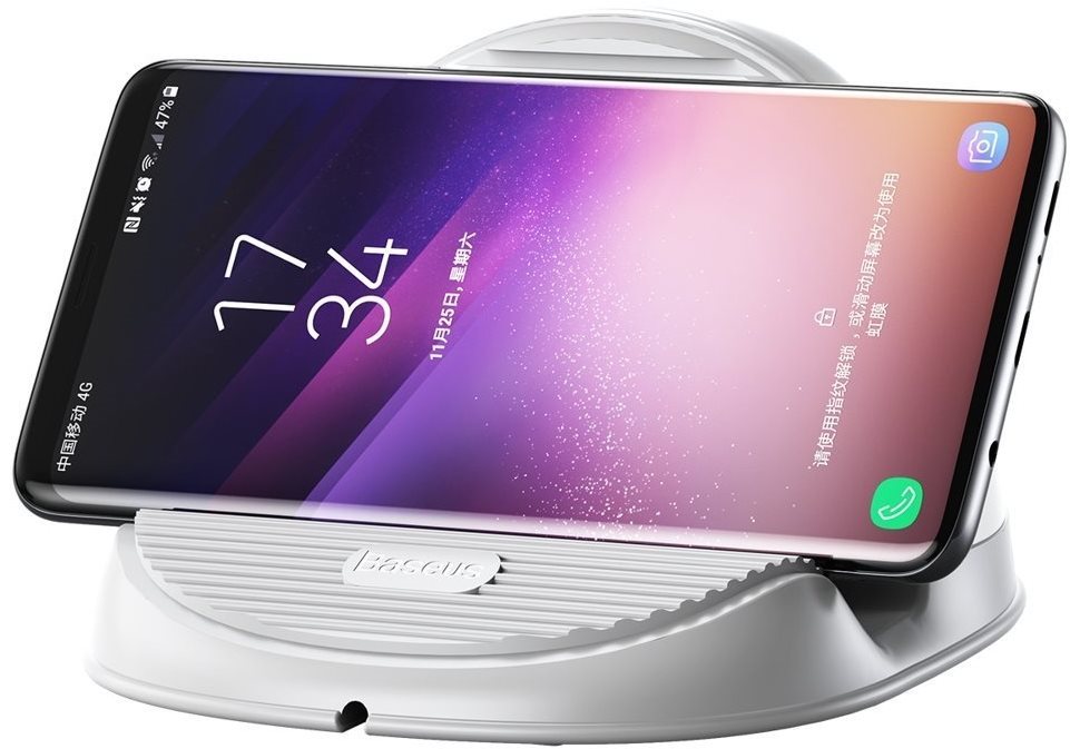Baseus Silicone Horizontal Desktop Wireless Charger White Wireless...