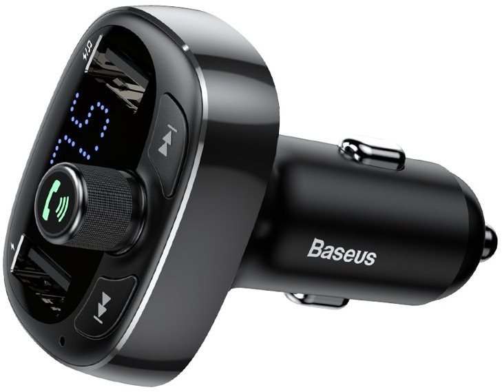 Baseus T-typed S-09 Wireless MP3 Car Charger FM Transmitter Black...