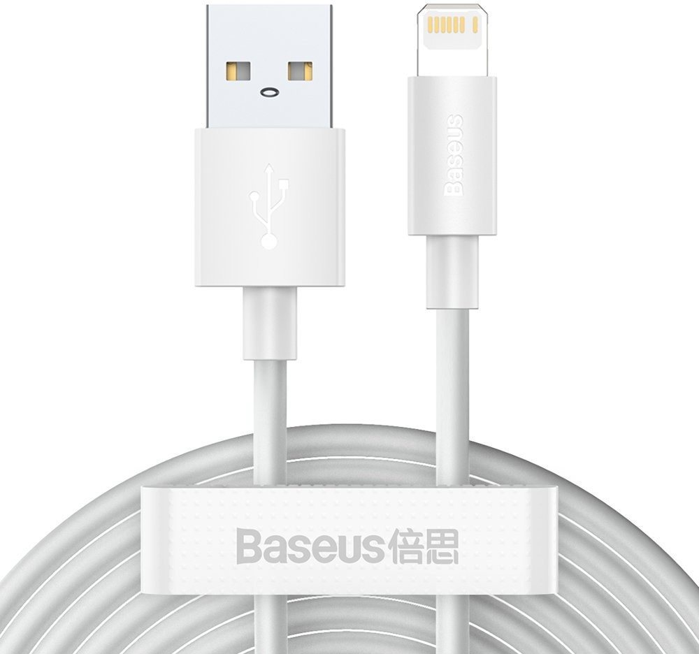 Baseus Simple Wisdom Lightning Data Cable 1.5m White (2 pcs) Data...