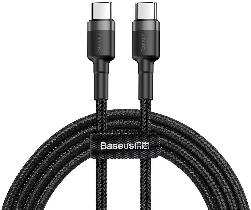 Baseus 60W Flash Charging USB-C Cable, 1m Grey/Black Data Cable