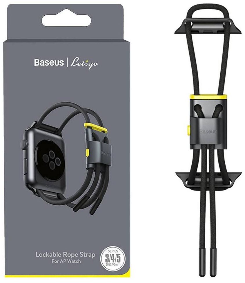 Baseus Lockable Rope Strap for Apple Watch 38mm / 40mm Gray &...