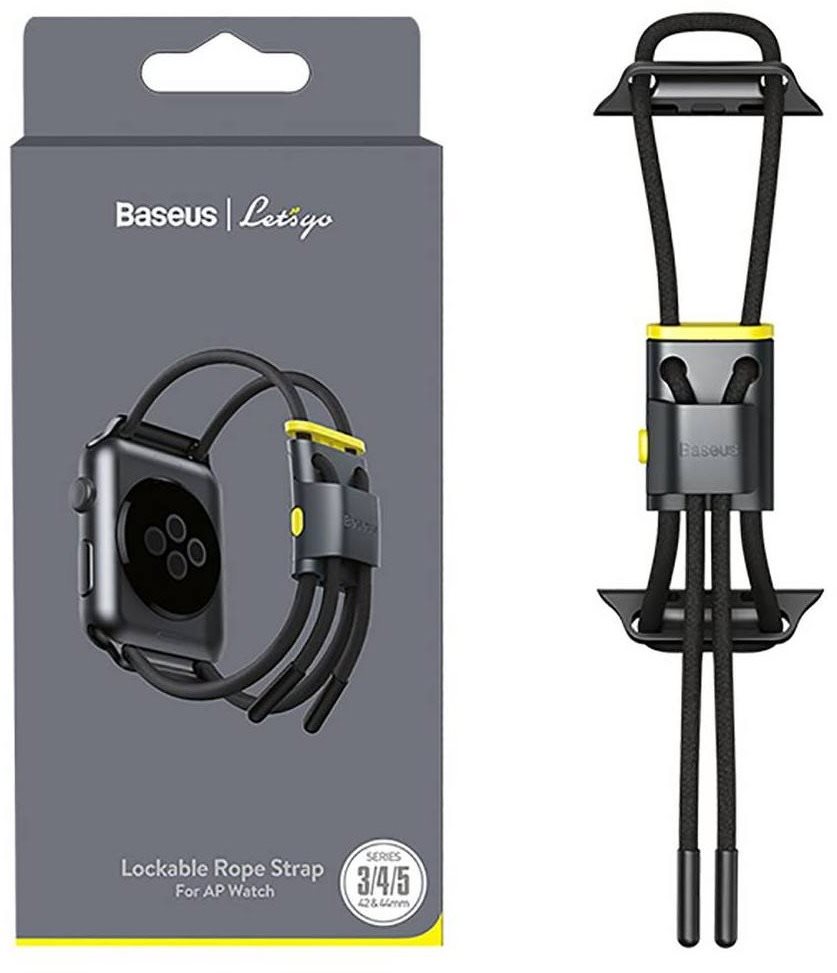 Baseus Lockable Rope Strap for Apple Watch 42mm / 44mm Grey &...