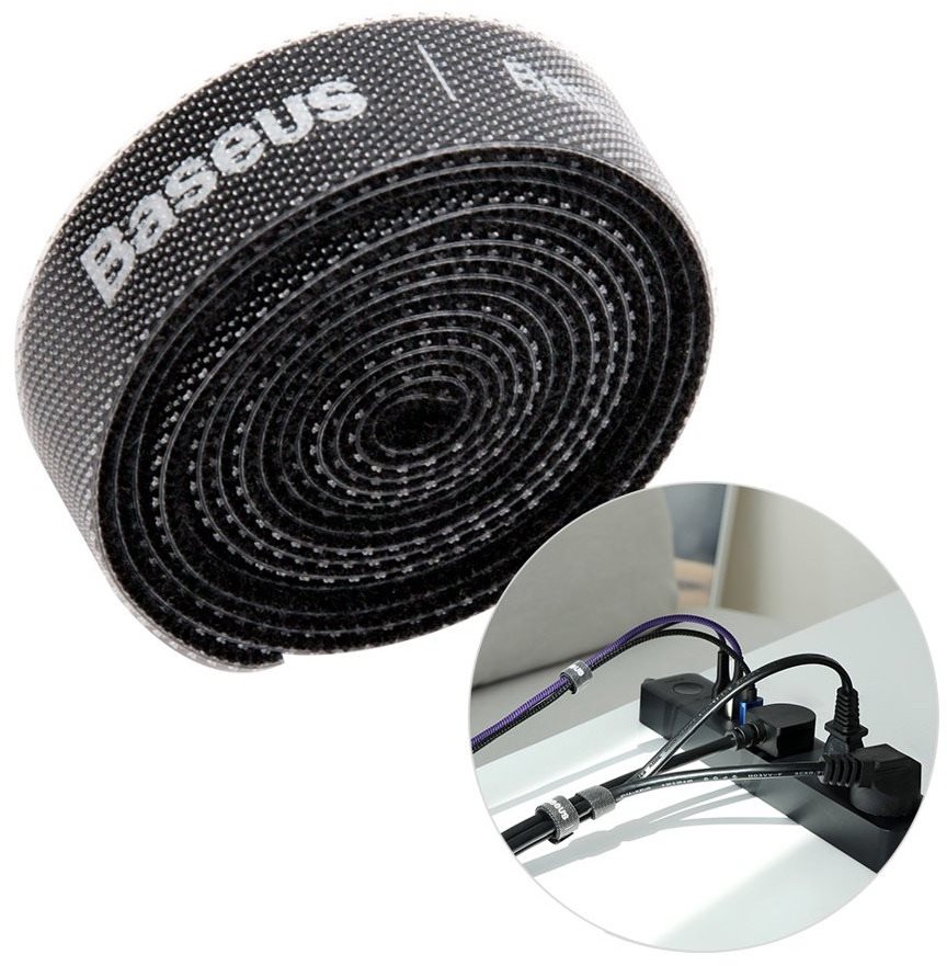 Baseus Rainbow Circle Velcro Straps 3m Black Cable Organiser