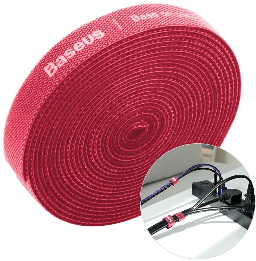 Baseus Rainbow Circle Velcro Straps 3m Red Cable Organiser