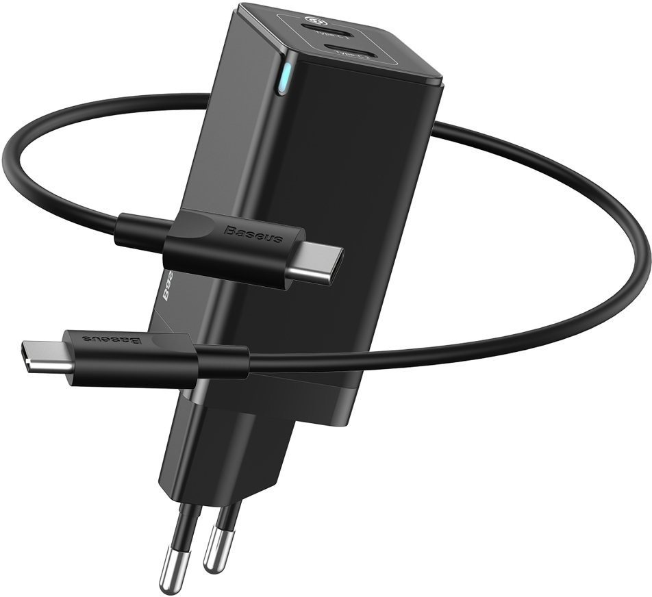 Baseus GaN Dual USB-C Quick Travel Charger 45W + Type-C (USB-C)...