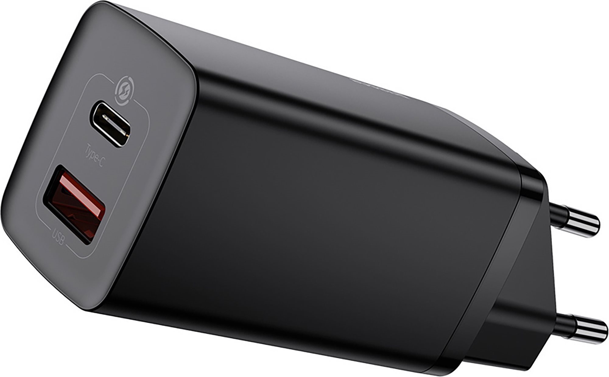 Baseus GaN2 Lite Quick Charger USB + USB-C 65W Black AC Adapter