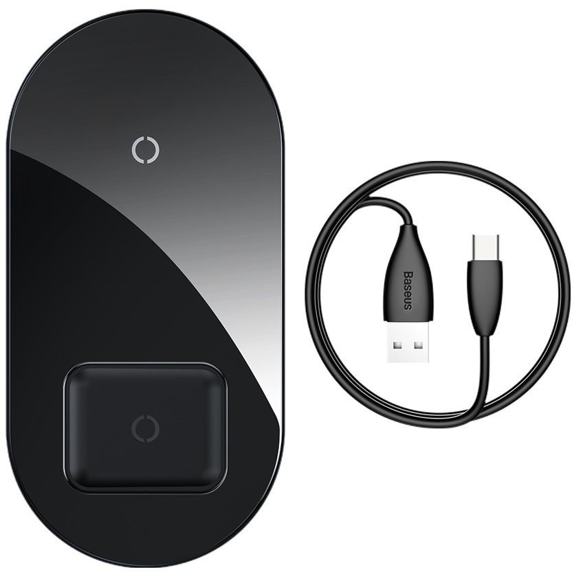 Baseus Simple 2in1 Qi Wireless Charger 18W Max For iPhone + AirPods...