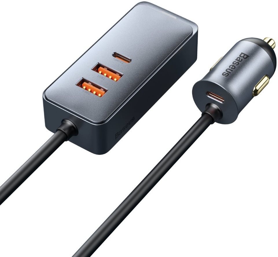 Baseus multi-port Fast charging car charger with extension cord...