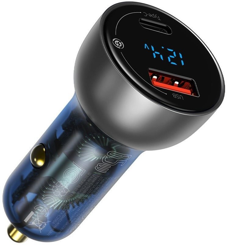 Baseus Digital Display PPS Dual Quick Car Charger 65W Light Ochre...