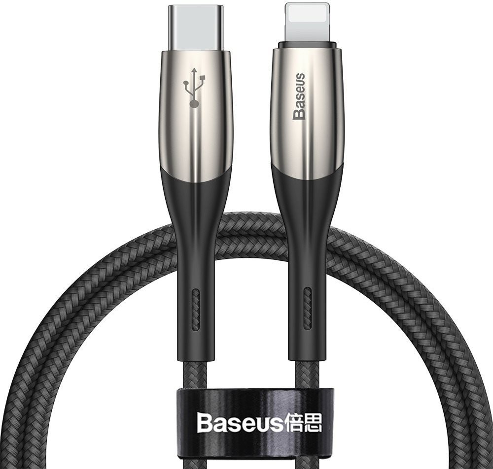 Baseus Horizontal Data Cable Type-C to Lightning PD, 20W, 1m, Black...