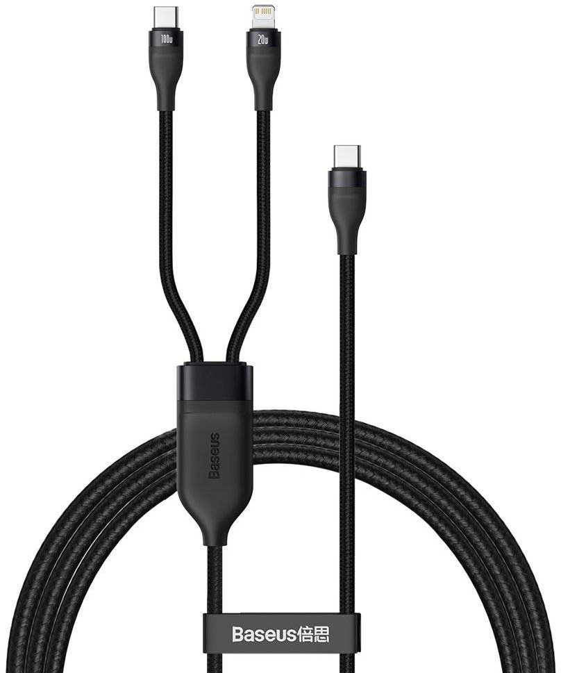 Baseus Flash 2-in-1 USB-C - USB-C + Ligthning (80W + 20W) 1,5m...