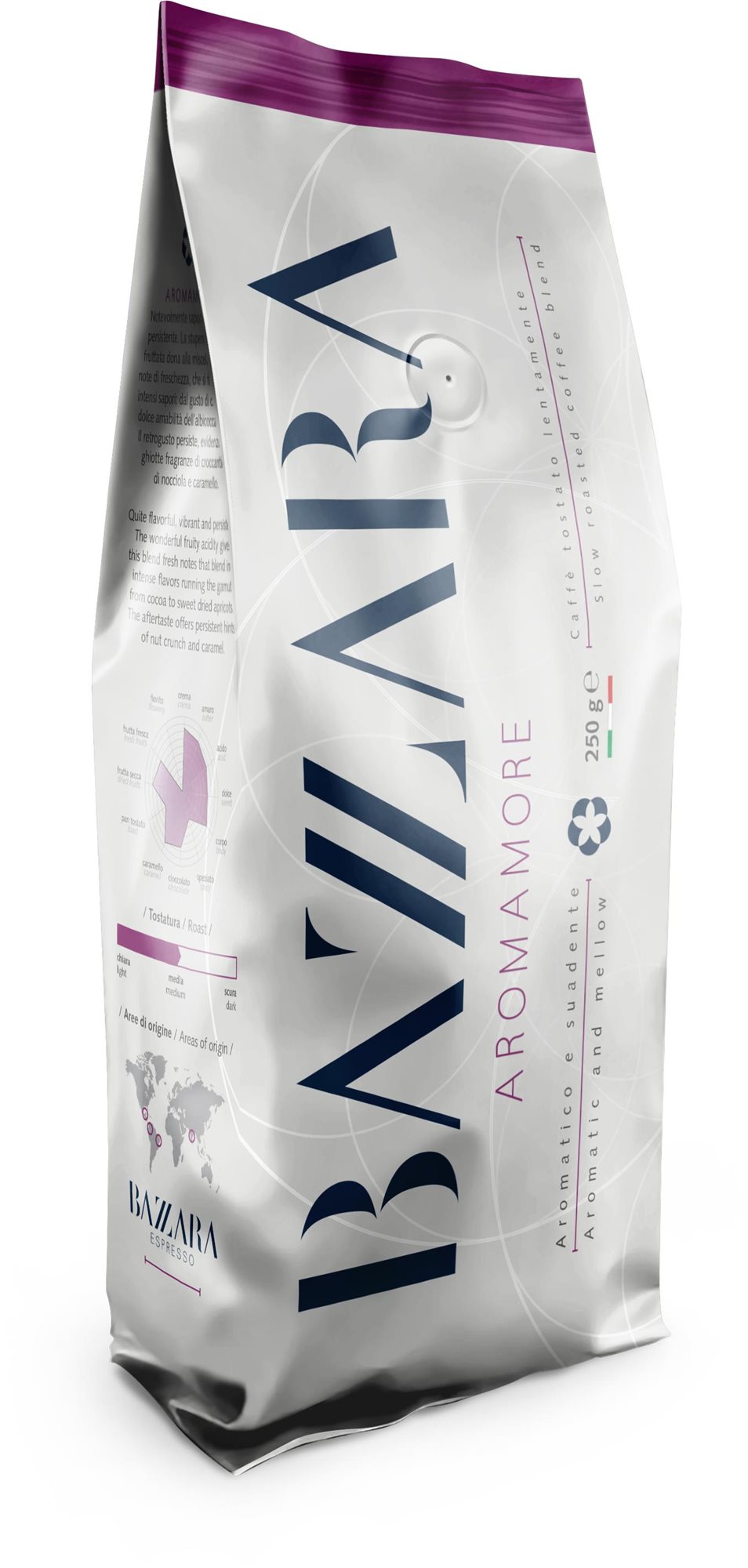 BAZZARA Aromamore 250 g zrnková káva Káva
