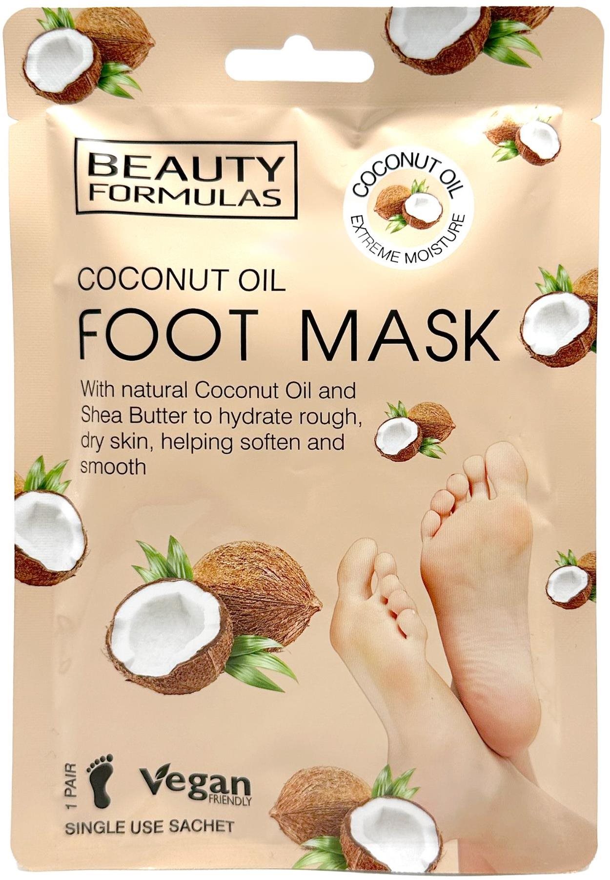 Beauty Formulas Maska na nohy s kokosovým olejem - 1 pár Maska na...