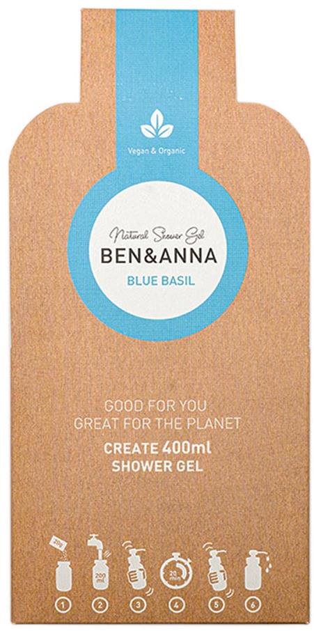 Ben & Anna Sprchový gel v prášku 2× 20 g - Blue Basil Sprchový gel