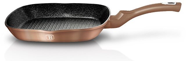 BerlingerHaus Grilling Pan with Marble Coating, Rosegold Metallic...