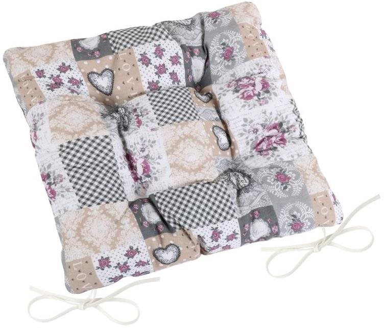 BELLATEX Sedák DITA 41/408 – prešívaný, 40 × 40, patchwork love...