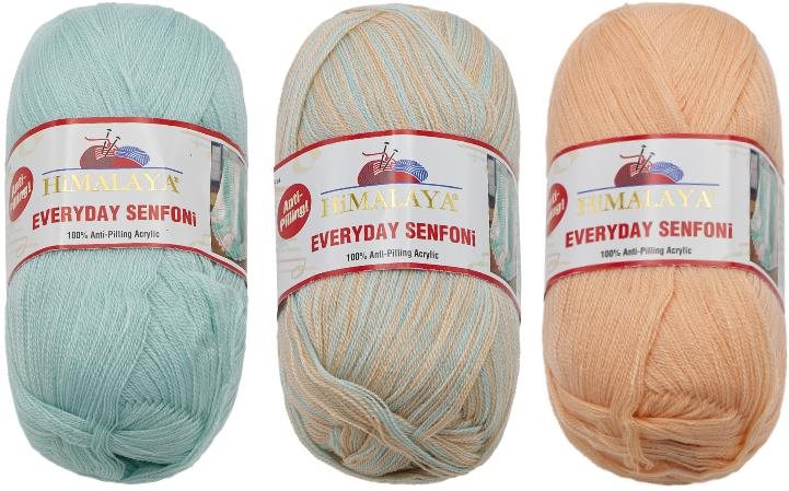 BELLATEX Priadza HiMALAYA EVERYDAY SENFONI 3× 100 g – 71014 losos,...