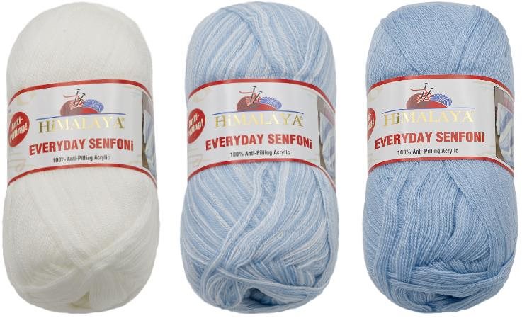 BELLATEX Priadza HiMALAYA EVERYDAY SENFONI 3× 100 g – 71003 biela,...