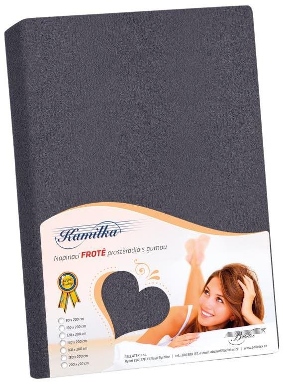 BELLATEX Froté prostěradlo 200 × 220, grafitové Prostěradlo