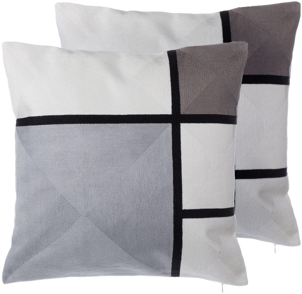 BELIANI, Sada 2 bavlnených vankúšov geometrický vzor 45 × 45 cm...
