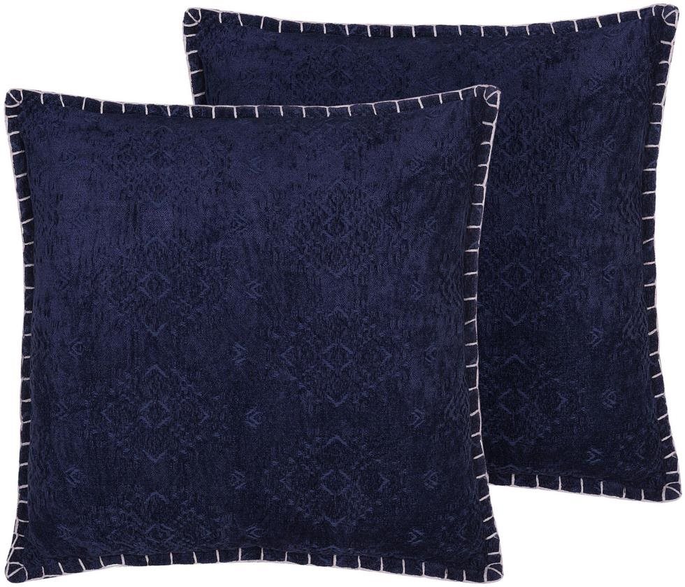 BELIANI, Súprava dvoch vankúšov vintage vzor 45 × 45 cm modrá...