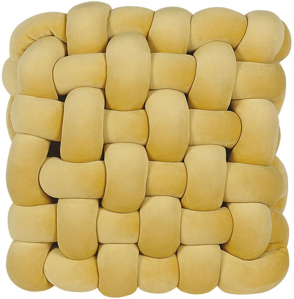 BELIANI, Dekoratívny vankúš uzol 30 × 30 cm žltý SIRALI, 243755...