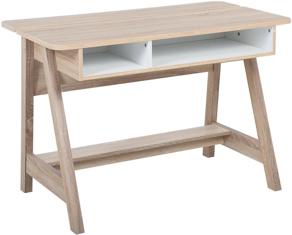 Písací stôl svetlé drevo/biela 110 × 60 cm JACKSON, 144756 Písací...