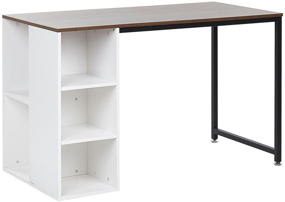 Písací stôl, tmavé drevo s bielou 120 × 60 cm DESE, 244328 Písací...