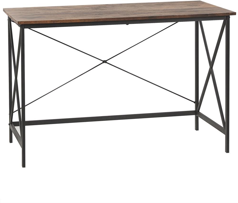 Písací stôl 115 × 60 cm tmavé drevo/čierna FUTON, 310537 Písací stôl