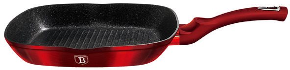 BerlingerHaus 28cm Grill Pan Burgundy Metallic Line Grid Pan