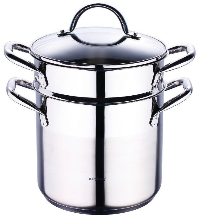 Bergner Pot a vapeur en acier inoxydable 5l GOURMET Casserole