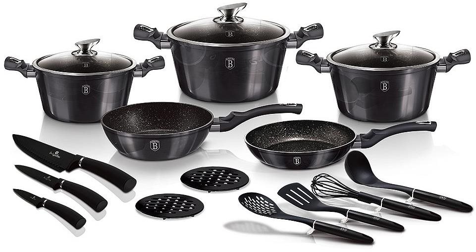 BerlingerHaus Kochgeschirr-Set Carbon PRO Line 17-teilig Topfset