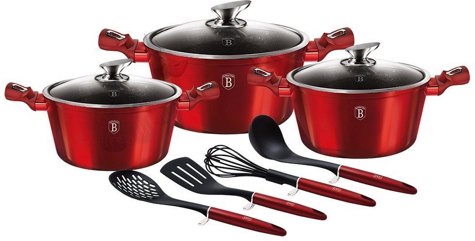 BerlingerHaus Service de vaisselle Burgundy Metallic Line 10pcs...