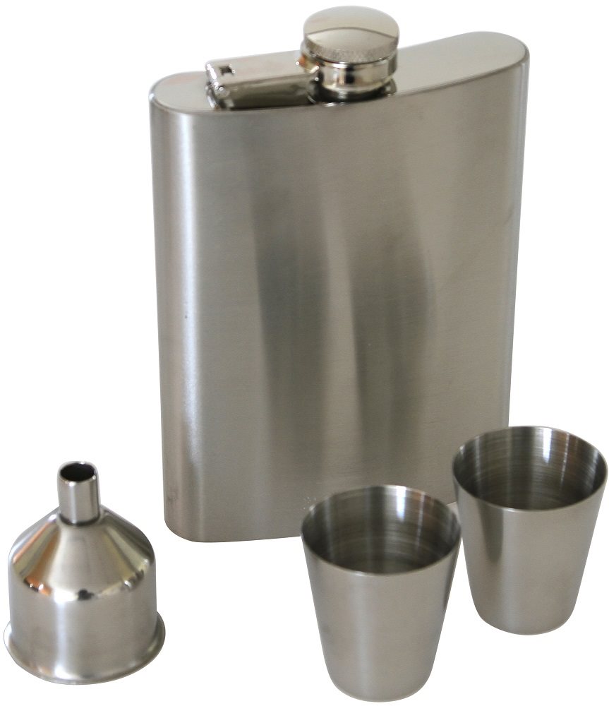 Berndorf Sandrik Flachmann 240 ml mit Trichter + 2 Schnapsbecher...