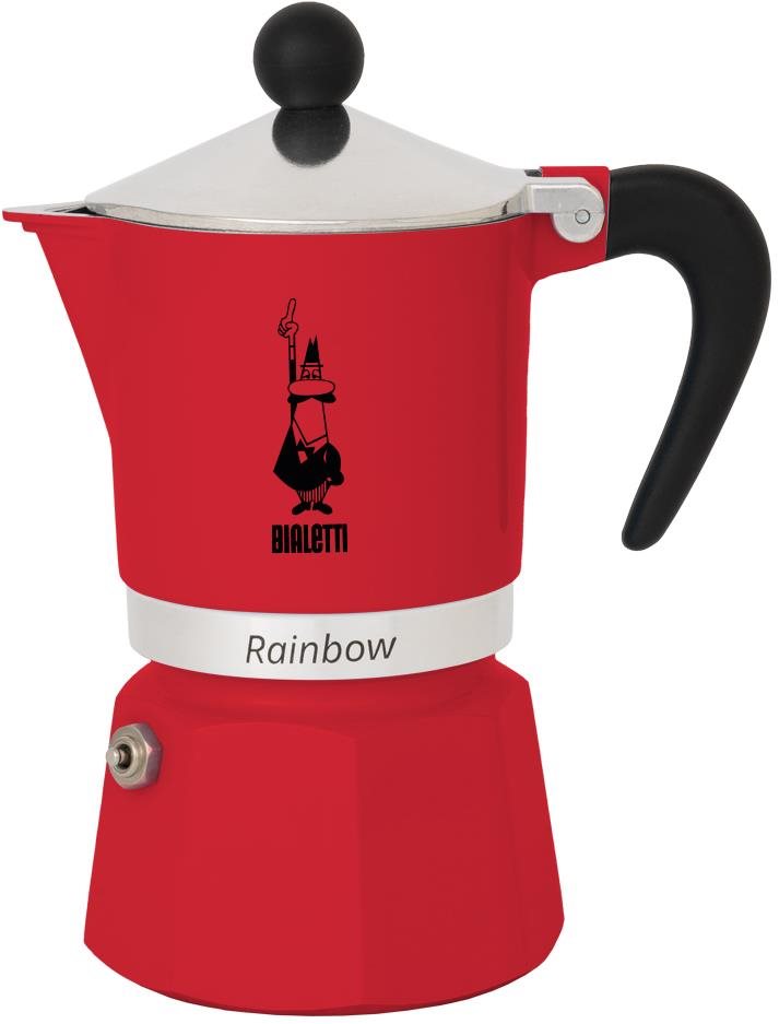 Bialetti Rainbow 6 porcií červená Moka kávovar