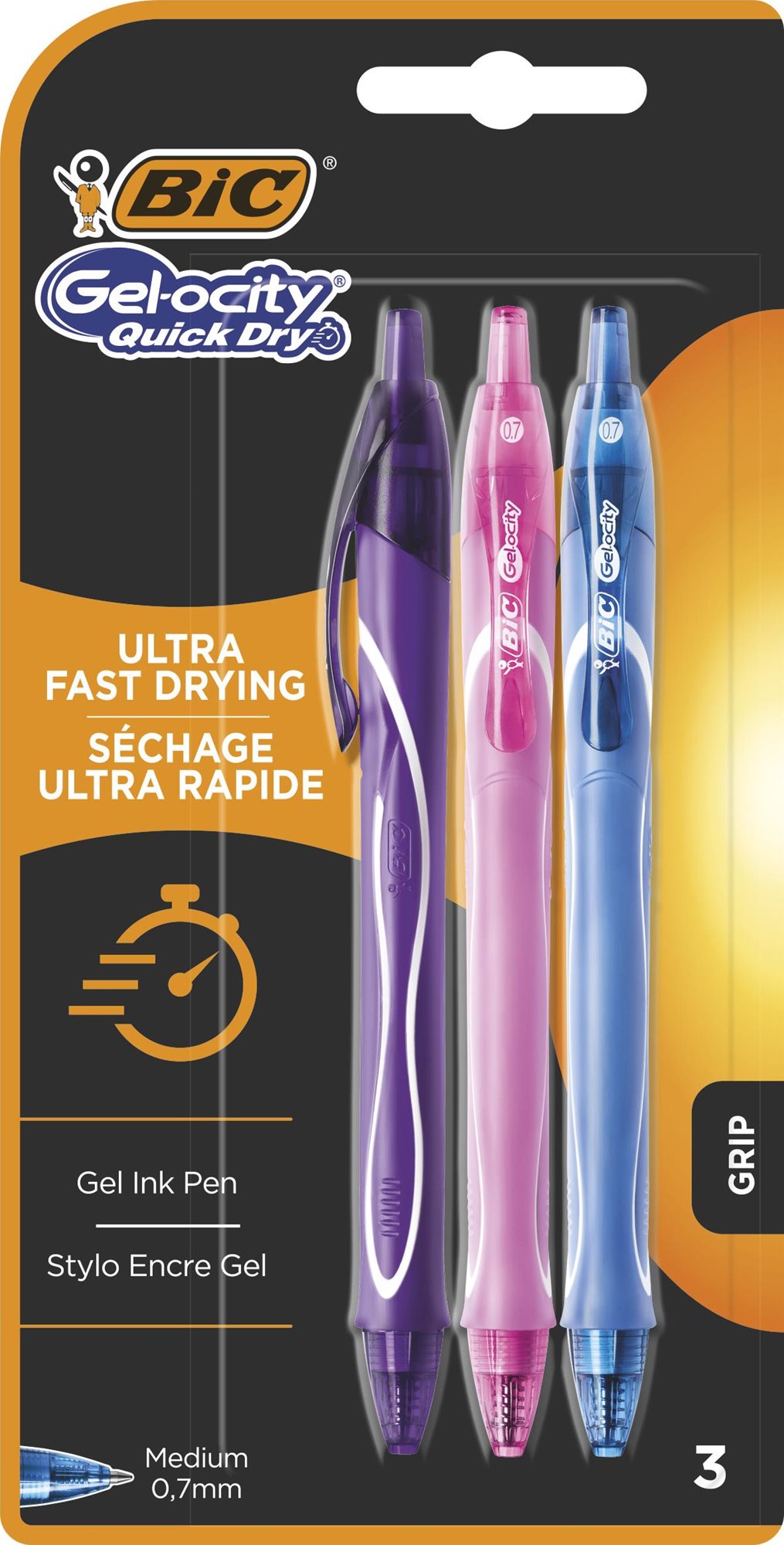 BIC 0,7 mm, rýchloschnúce – balenie 3 ks Gélové pero