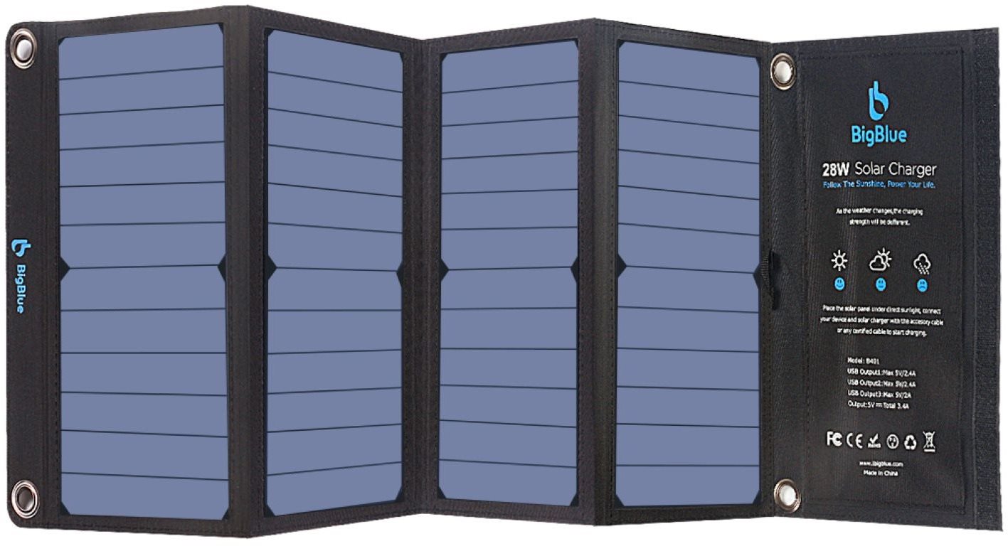 BigBlue B401D 3 USB Port 28 W Solar Charger Napelem