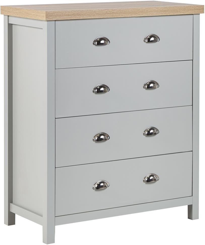 Komoda so 4 zásuvkami sivá CLIO, 321951 Komoda