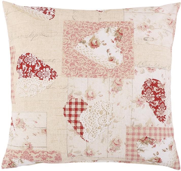 Bellatex EMA – 45 × 45 cm – patchwork srdce ružové Vankúš