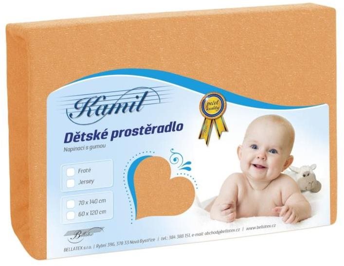 Bellatex Detské froté – 60 × 120 cm – lososová Plachta do postieľky
