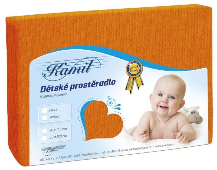 Bellatex Detská džersej – 60 × 120 cm – oranžová Plachta do postieľky