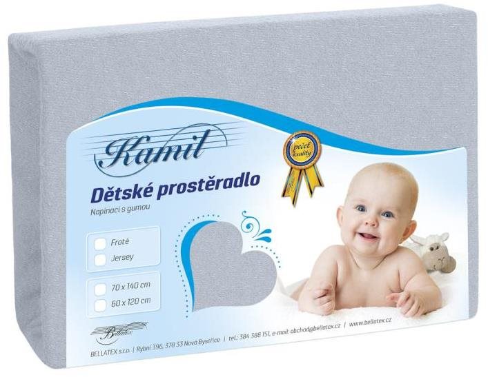 Bellatex Detská jersey – 70 × 140 cm – sivá Plachta do postieľky